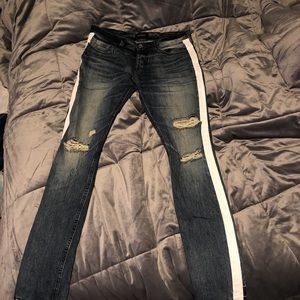 Pacsun blue white striped jeans